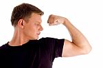 Posing Muscular Male Stock Photo