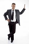 Posing Young Businessman Stock Photo