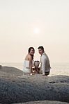 Pre Wedding Outdoor Romantic Stock Photo