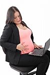 Pregnant Woman Having Some Contractions Stock Photo