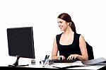 Pretty Businesswoman At Work Stock Photo