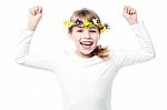 Pretty Girl Child Full Of Excitement Stock Photo