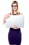 Pretty Girl With Laptop Stock Photo