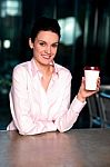 Pretty Lady Enjoying Chilled Liquid Refreshment Stock Photo