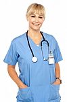 Pretty Medical Professional Posing Casually Stock Photo