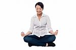 Pretty Woman Doing Meditation Stock Photo