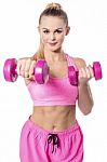 Pretty Woman Exercising, Fitness Stock Photo