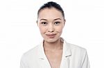 Pretty Young Girl Wearing A Smile Stock Photo