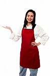 Professional Female Chef Posing Stock Photo