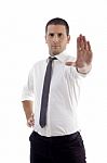 Professional Man Showing Stopping Gesture Stock Photo