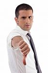 Professional Man Showing Thumb Down Stock Photo