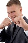 Professional Showing Boxing Gesture Stock Photo