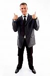 Professional With Thumbs Up Stock Photo