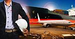 Professional Working Man In Air Freight ,cargo Logistic  And Industries Transportation Business Stock Photo