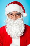 Profile Shot Of Smiling Father Santa Stock Photo