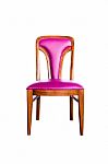 Purple Leather Chair Isolated On White With Clipping Path Stock Photo