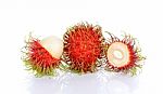 Rambutan Isolated On The White Background Stock Photo