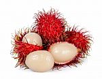 Rambutan Isolated On The White Background Stock Photo