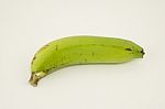 Raw Banana On White Background Stock Photo