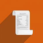 Receipt Bill Icon Flat Design Stock Photo