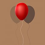 Red Balloon With Shadow Stock Photo