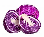 Red Cabbage Isolated On The White Background Stock Photo