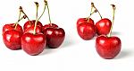 Red Cherry On A White Background Stock Photo