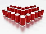 Red Drink Cans Stock Photo