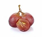 Red Grape Isolated On The White Background Stock Photo