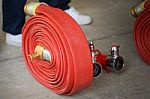 Red Hose Fire Stock Photo