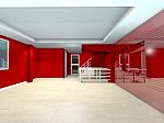 Red Interior Design Stock Photo