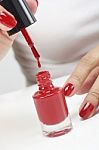 Red Nail Polish Stock Photo