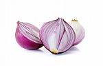 Red Onion Isolated On The White Background Stock Photo