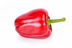 Red Paprika Isolated On White Background Stock Photo