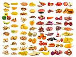 Red Yellow Food Collection Isolated On White Background Stock Photo