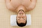 Relaxing Male At Spa Stock Photo