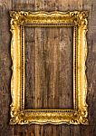 Retro Revival Old Gold Picture Frame Stock Photo