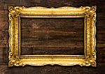 Retro Revival Old Gold Picture Frame Stock Photo