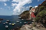 Riomaggiore View, Gulf Of 5 Terre H Stock Photo