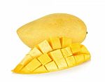 Ripe Mango Isolated On The White Background Stock Photo