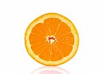 Ripe Orange Isolated On White Background Stock Photo