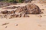 Rock Exposed When Low Tide Background Stock Photo