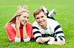 Romantic Young Couple Outdoors Stock Photo