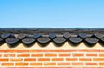 Roof Of Gyeongbokgung Palace In Seoul, Korea Stock Photo