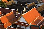 Roofs Of Temple And House Stock Photo