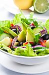 Salad With Avocado Stock Photo