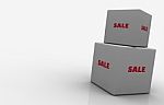 Sale Cube Stock Photo