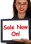 Sale Now On Online Message Stock Photo