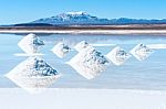 Salt Lake Uyuni In Bolivia Stock Photo