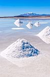 Salt Lake Uyuni In Bolivia Stock Photo